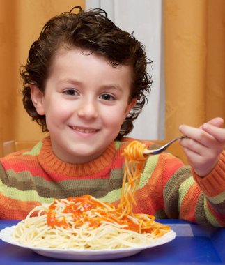 Child eating clipart