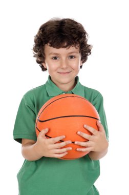 Adorable boy with ball clipart