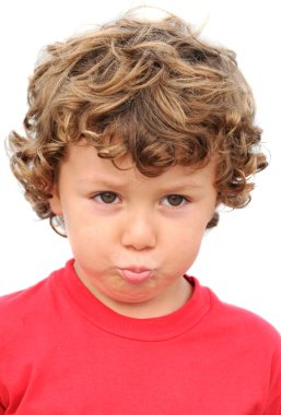 Adorable boy sad clipart