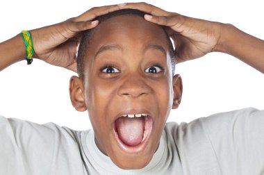 Boy shouting madly clipart