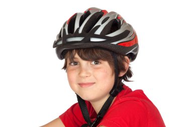 Funny child bike helmet clipart