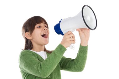 Girl with megaphone clipart