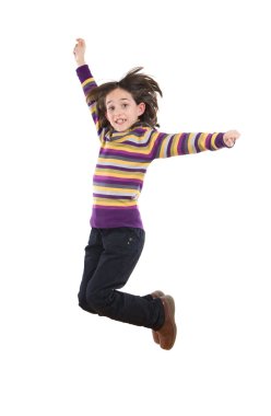 niña alegre saltando