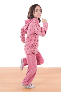 Joyful little girl running clipart