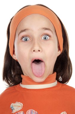 Girl sticking out her tongue clipart