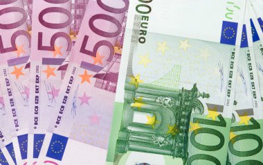 Bills of euros clipart