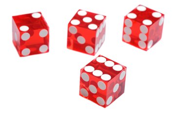 Four red dices clipart