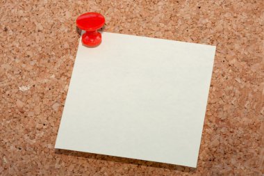 Red pin with note clipart