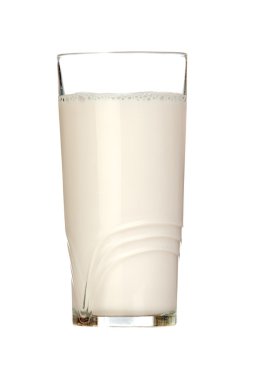 Glass of milk isolated on white background clipart