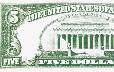 Part of a five dollar bill clipart