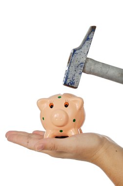 Hammer and money box clipart