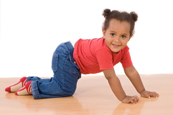 Schattig Afrikaanse baby crawl — Stockfoto