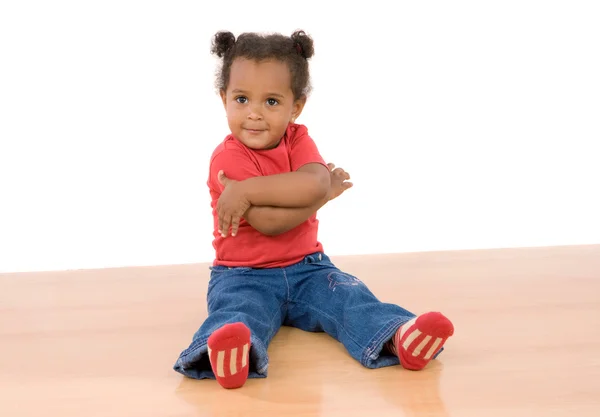 Adorable africano bebé sentado —  Fotos de Stock