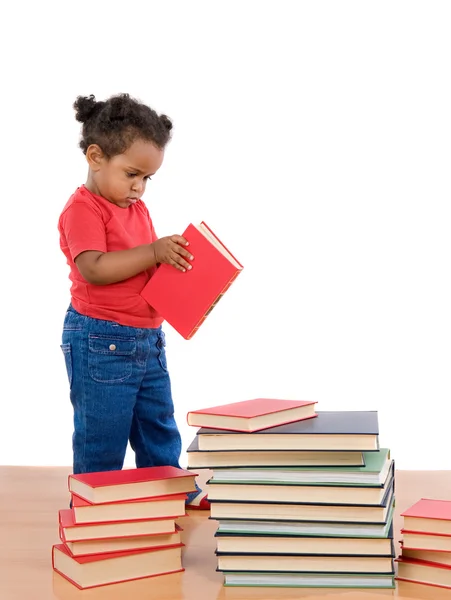 Schattig Afrikaanse baby lezen — Stockfoto