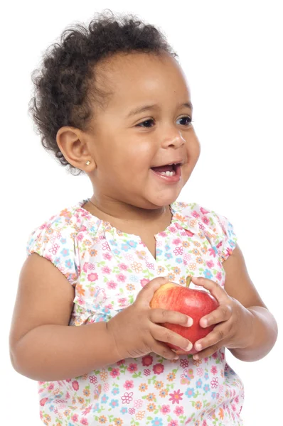 Dítě s jablkem — Stock fotografie
