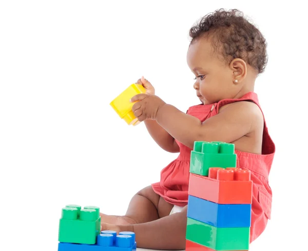 Baby met blokken — Stockfoto