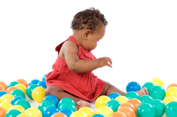 Baby with balls — Stock Photo, Image