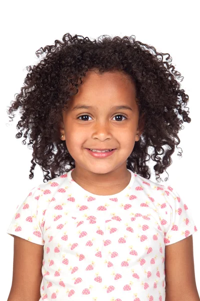 Güzel saç modeli çok güzel Afrikalı küçük kızla — Stok fotoğraf