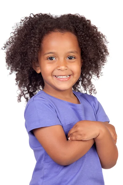 Adorable african little girl with beautiful hairstyle — Stock Photo, Image