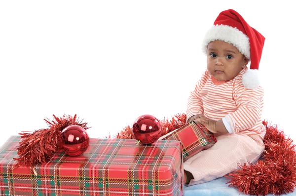 クリスマス プレゼントの女の赤ちゃん — ストック写真