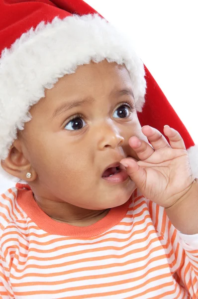 サンタの帽子の女の赤ちゃん — ストック写真