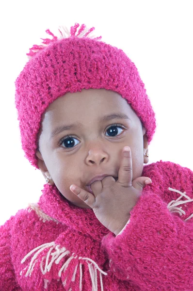 Малыш с пальцем во рту — стоковое фото