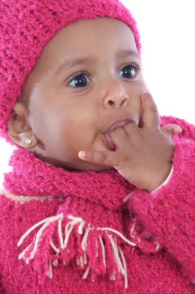 Parmağını ağzına bebekle — Stok fotoğraf