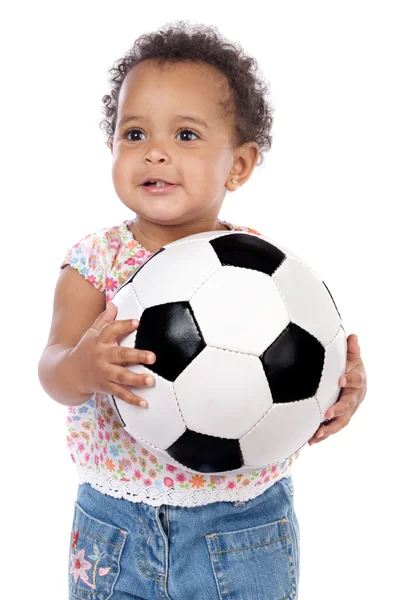 Bébé avec balle de football — Photo