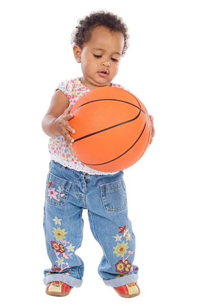 Baby whit basketbal — Stockfoto