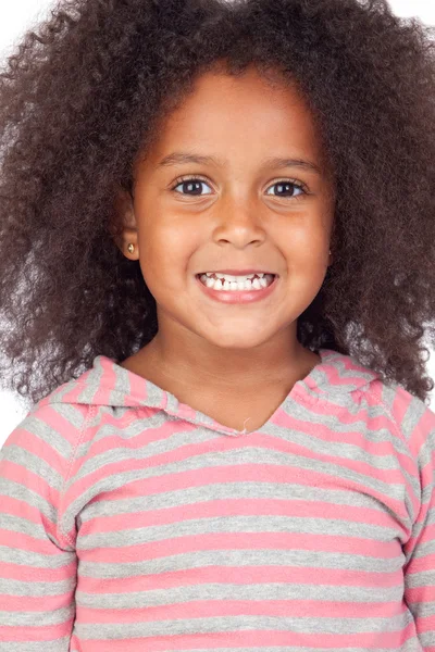 Töprengő afrikai kislány szép frizura — Stock Fotó