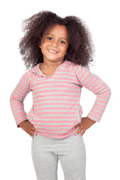 Güzel saç modeli çok güzel Afrikalı küçük kızla — Stok fotoğraf