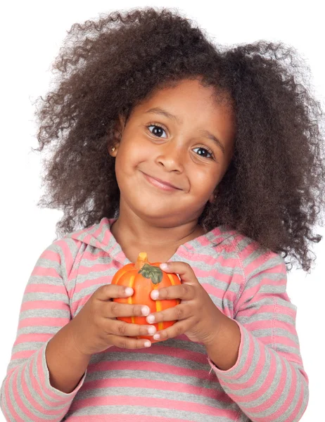 Adorable african little girl with beautiful hairstyle with a pum — Stock Photo, Image