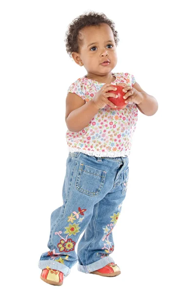 Baby with an apple — Stock Photo, Image