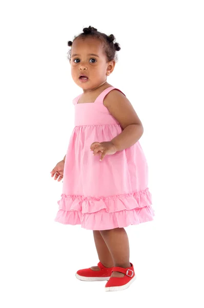Adorabile bambino rosa vestito — Foto Stock
