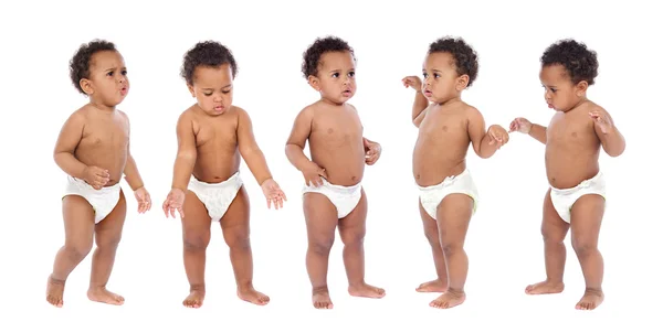 Photographic sequence of a baby in diapers — Stock Photo, Image