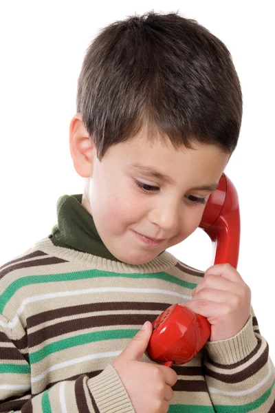 Criança adorável ao telefone — Fotografia de Stock