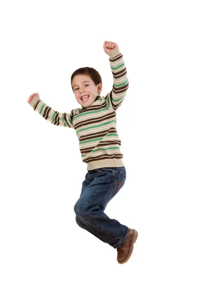 Fröhliches kleines Mädchen springt — Stockfoto