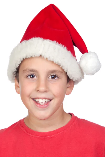산타 모자와 함께 사랑 스러운 아이 — 스톡 사진