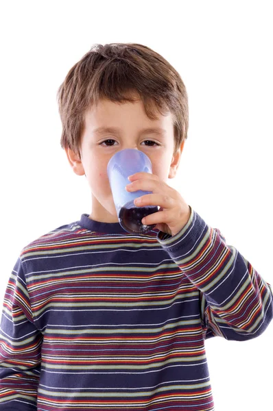 Child drinking a soda — Stock Photo, Image