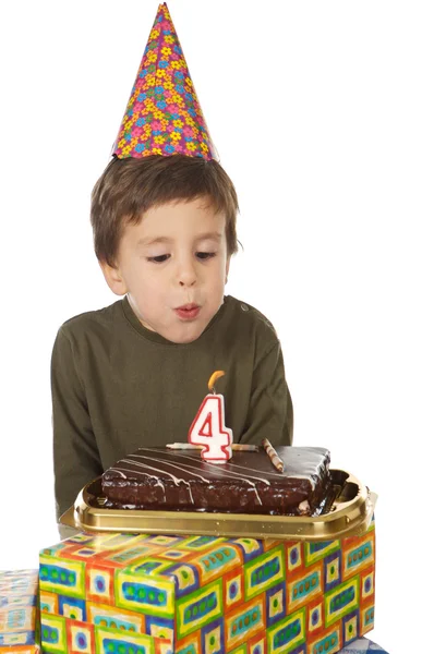 Anak yang manis merayakan ulang tahunnya — Stok Foto