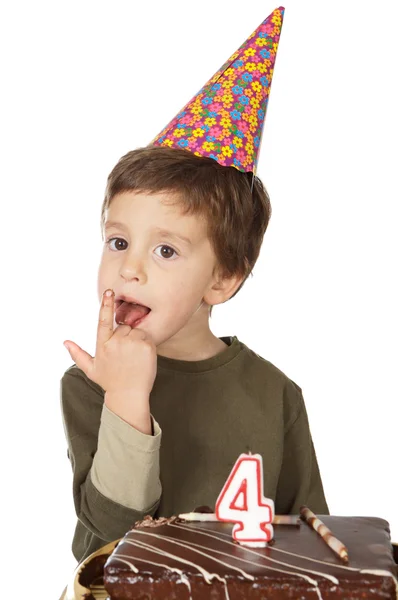 Adorable kid celebrating his birthday — Stock Photo, Image