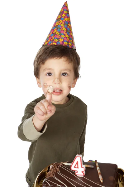 Adorable kid celebrating his birthday — Stock Photo, Image