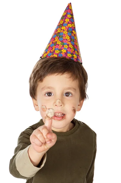 Adorable niño celebrando su cumpleaños — Foto de Stock