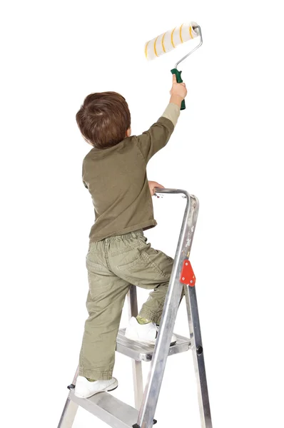 Rozkošný chlapec malování — Stock fotografie