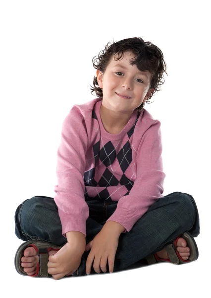 Šťastné dítě sedí — Stock fotografie