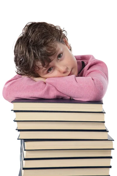 Tired child student — Stock Photo, Image