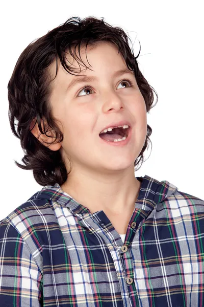 Niño sonriente sin dientes — Foto de Stock