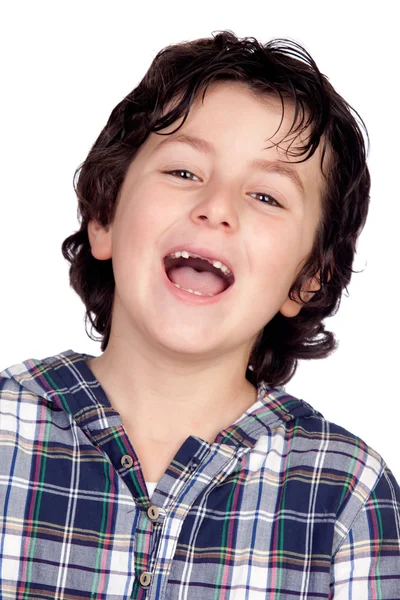 Criança sorridente sem dentes — Fotografia de Stock