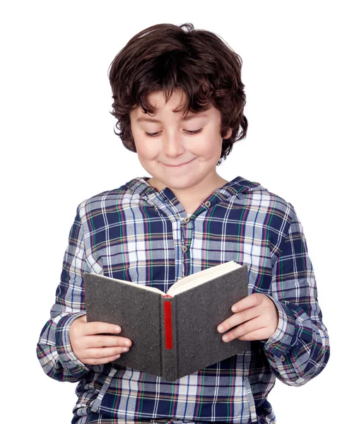 Étudiant enfant avec un livre — Photo
