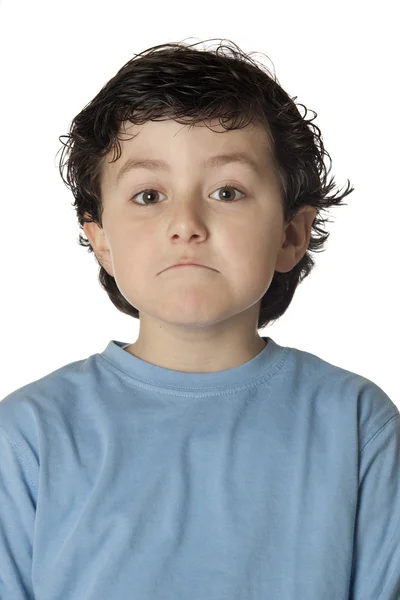 Çocuğun ifadesi şüphe ile — Stok fotoğraf